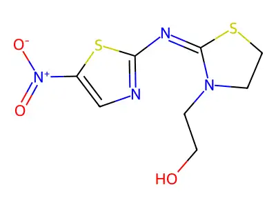 2(1-Hoet-13thiazolidinyliden-2N)5NO2-thiazole structure