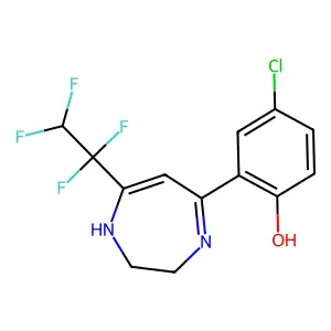4-Chloro-2-[7-(1,1,2,2-tetrafluoroethyl)-2,3-dihydro-1H-1,4-diazepin-5-yl]phenol structure