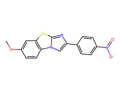 7-Methoxy-2-(4-nitrophenyl)imidazo[2,1-b]benzothiazole structure