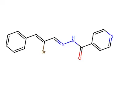 N-[[(Z)-2-bromo-3-phenylprop-2-enylidene]amino]pyridine-4-carboxamide structure
