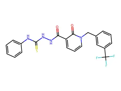 2-({2-oxo-1-[3-(trifluoromethyl)benzyl]-1,2-dihydro-3-pyridinyl}carbonyl)-N-phenyl-1-hydrazinecarbothioamide structure