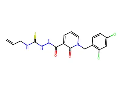 N-allyl-2-{[1-(2,4-dichlorobenzyl)-2-oxo-1,2-dihydro-3-pyridinyl]carbonyl}-1-hydrazinecarbothioamide structure