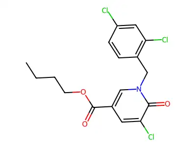 Butyl 5-chloro-1-(2,4-dichlorobenzyl)-6-oxo-1,6-dihydro-3-pyridinecarboxylate structure