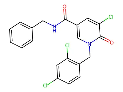 N-benzyl-5-chloro-1-(2,4-dichlorobenzyl)-6-oxo-1,6-dihydro-3-pyridinecarboxamide structure
