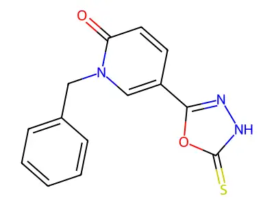 1-benzyl-5-(5-sulfanyl-1,3,4-oxadiazol-2-yl)-2(1H)-pyridinone structure