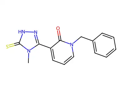 1-benzyl-3-(4-methyl-5-sulfanyl-4H-1,2,4-triazol-3-yl)-2(1H)-pyridinone structure