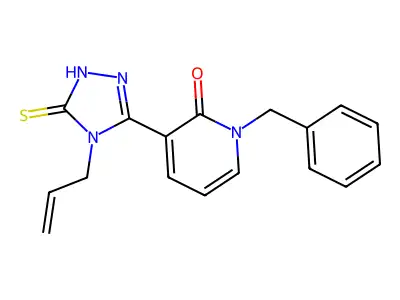 3-(4-allyl-5-sulfanyl-4H-1,2,4-triazol-3-yl)-1-benzyl-2(1H)-pyridinone structure