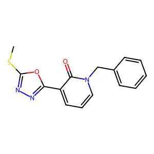 3-(5-(Methylthio)-1,3,4-oxadiazol-2-yl)-1-(phenylmethyl)-2(1H)-pyridinone structure