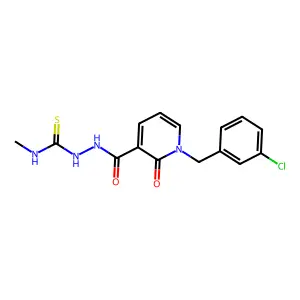 2-{[1-(3-chlorobenzyl)-2-oxo-1,2-dihydro-3-pyridinyl]carbonyl}-N-methyl-1-hydrazinecarbothioamide structure