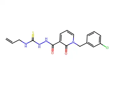 N-allyl-2-{[1-(3-chlorobenzyl)-2-oxo-1,2-dihydro-3-pyridinyl]carbonyl}-1-hydrazinecarbothioamide structure