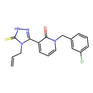 3-(4-allyl-5-sulfanyl-4H-1,2,4-triazol-3-yl)-1-(3-chlorobenzyl)-2(1H)-pyridinone structure