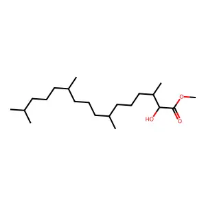 Hexadecanoic acid, 2-hydroxy-3,7,11,15-tetramethyl-, methyl ester structure