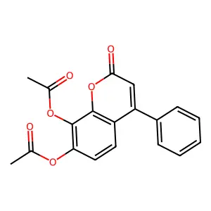 7,8-Bis(acetyloxy)-4-phenyl-2H-1-benzopyran-2-one structure