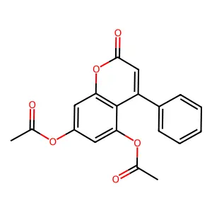 4-(Phenyl)-5,7-diacetoxycoumarin structure