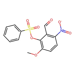 Benzaldehyde, 3-methoxy-6-nitro-2-[(phenylsulfonyl)oxy]- structure