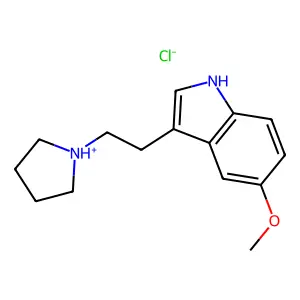 1H-Indole, 5-methoxy-3-(2-(1-pyrrolidinyl)ethyl)-, hydrochloride (1:1) structure