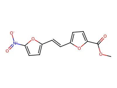 Methyl-5-(2-(5-nitro-2-furyl)vinyl)-2-furoate structure
