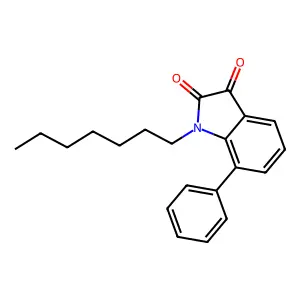 1H-Indole-2,3-dione, 1-heptyl-7-phenyl- structure