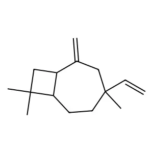 4,8,8-Trimethyl-2-methylene-4-vinylbicyclo(5.2.0)nonane structure