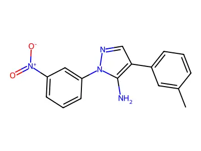 4-(3-methylphenyl)-1-(3-nitrophenyl)-1H-pyrazol-5-amine structure