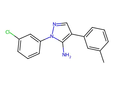 1-(3-chlorophenyl)-4-(3-methylphenyl)-1H-pyrazol-5-amine structure