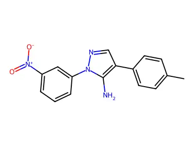 4-(4-Methylphenyl)-1-(3-nitrophenyl)-1H-pyrazol-5-amine structure