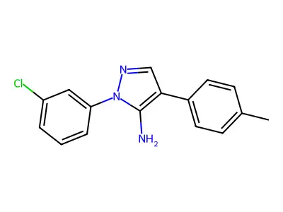 1-(3-chlorophenyl)-4-(4-methylphenyl)-1H-pyrazol-5-amine structure