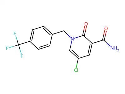 5-Chloro-2-oxo-1-(4-(trifluoromethyl)benzyl)-1,2-dihydro-3-pyridinecarboxamide structure