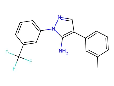 4-(3-methylphenyl)-1-[3-(trifluoromethyl)phenyl]-1H-pyrazol-5-amine structure