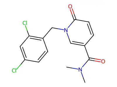 1-(2,4-dichlorobenzyl)-N,N-dimethyl-6-oxo-1,6-dihydro-3-pyridinecarboxamide structure