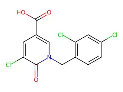 5-Chloro-1-(2,4-dichlorobenzyl)-6-oxo-1,6-dihydro-3-pyridinecarboxylic acid structure