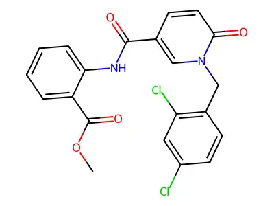 methyl 2-({[1-(2,4-dichlorobenzyl)-6-oxo-1,6-dihydro-3-pyridinyl]carbonyl}amino)benzenecarboxylate structure