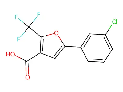 5-(3-Chlorophenyl)-2-(trifluoromethyl)furan-3-carboxylic acid structure