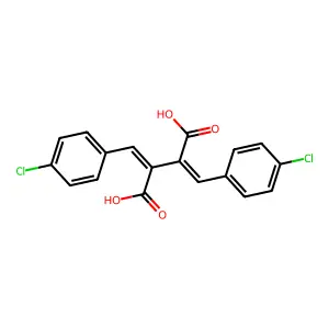 (2Z,3Z)-bis[(4-chlorophenyl)methylidene]butanedioic acid structure