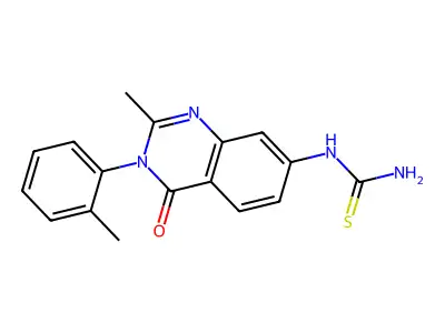 [2-Methyl-3-(2-methylphenyl)-4-oxoquinazolin-7-yl]thiourea structure