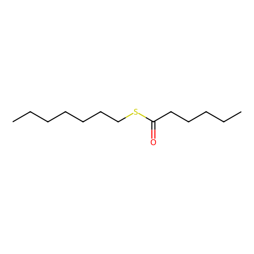 Hexanethioic acid, S-heptyl ester structure