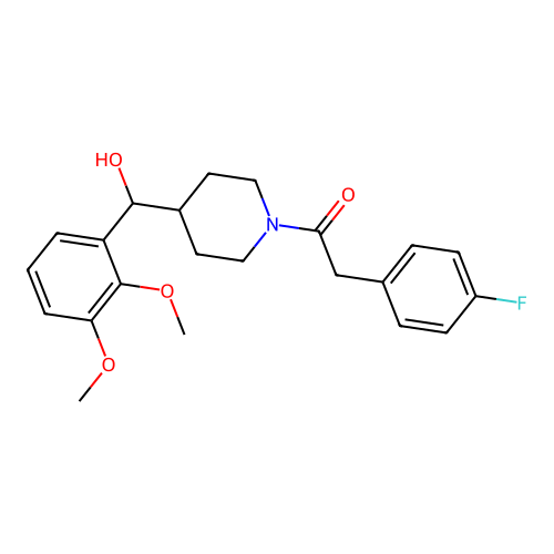 1-[4-[(2,3-Dimethoxyphenyl)hydroxymethyl]-1-piperidinyl]-2-(4-fluorophenyl)ethanone structure