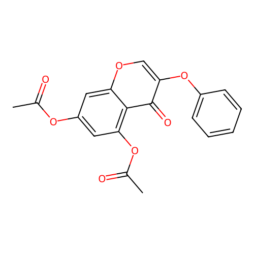 4-oxo-3-phenoxy-4H-chromene-5,7-diyl diacetate structure