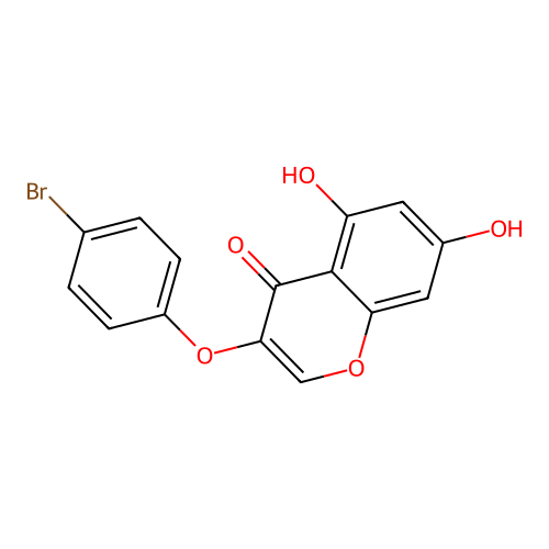 3-(4-bromophenoxy)-5,7-dihydroxy-4H-chromen-4-one structure