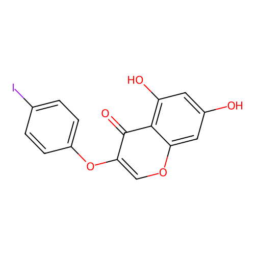 5,7-dihydroxy-3-(4-iodophenoxy)-4H-chromen-4-one structure
