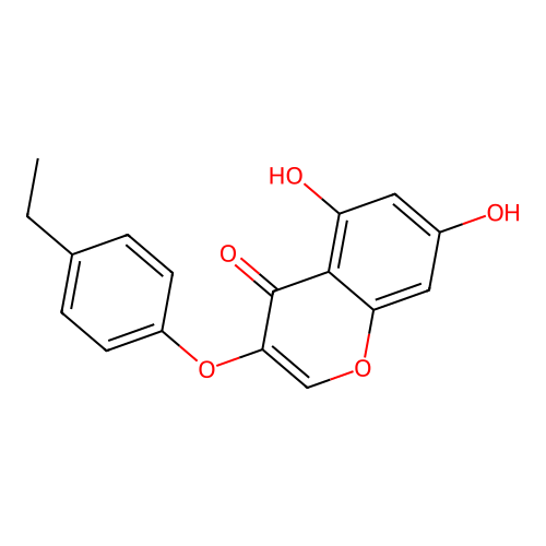 3-(4-ethylphenoxy)-5,7-dihydroxy-4H-chromen-4-one structure