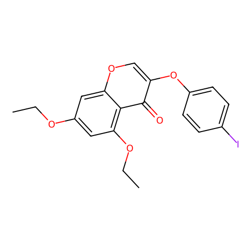 5,7-diethoxy-3-(4-iodophenoxy)-4H-chromen-4-one structure