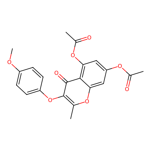 3-(4-methoxyphenoxy)-2-methyl-4-oxo-4H-chromene-5,7-diyl diacetate structure