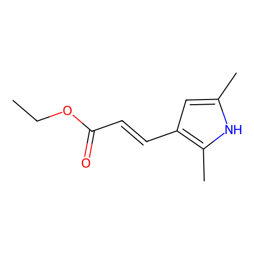 ethyl 3-(2,5-dimethyl-1H-pyrrol-3-yl)prop-2-enoate structure