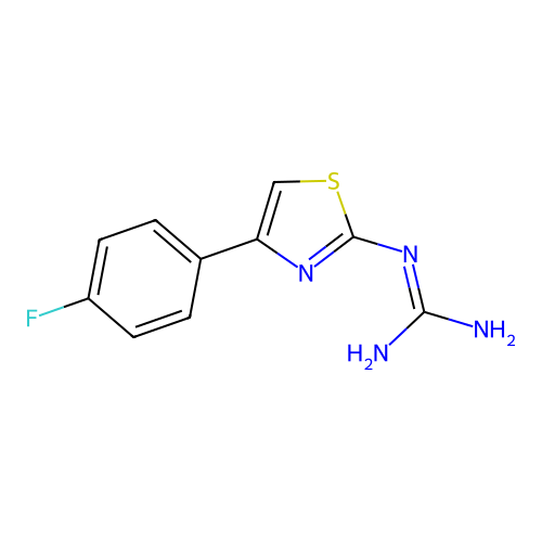 N-[4-(4-fluorophenyl)-1,3-thiazol-2-yl]guanidine structure