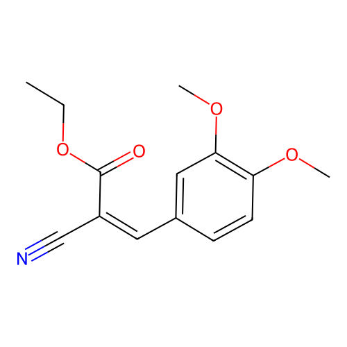 Ethyl alpha-cyano-3,4-dimethoxycinnamate structure
