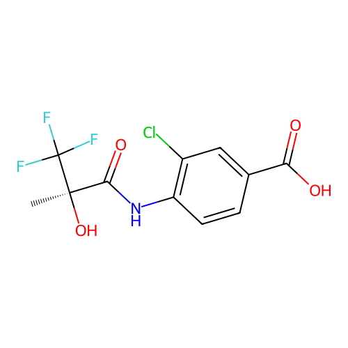 3-chloro-4-[[(2R)-3,3,3-trifluoro-2-hydroxy-2-methylpropanoyl]amino]benzoic acid structure