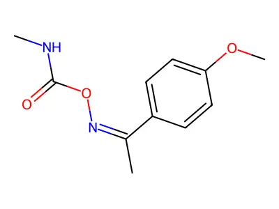 Ethanone,1-(4-methoxyphenyl)-, O-[(methylamino)carbonyl]oxime (9CI) structure