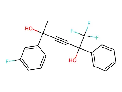 2-(3-Fluorophenyl)-5-phenyl-6,6,6-trifluorohex-3-yne-2,5-diol structure