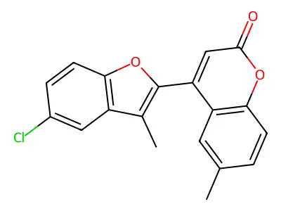 4-(5-chloro-3-methylbenzofuran-2-yl)-6-methyl-2H-chromen-2-one structure